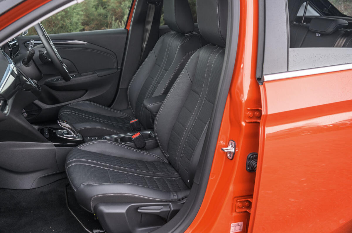 Vauxhall Corsa 2020 road test review - front seats