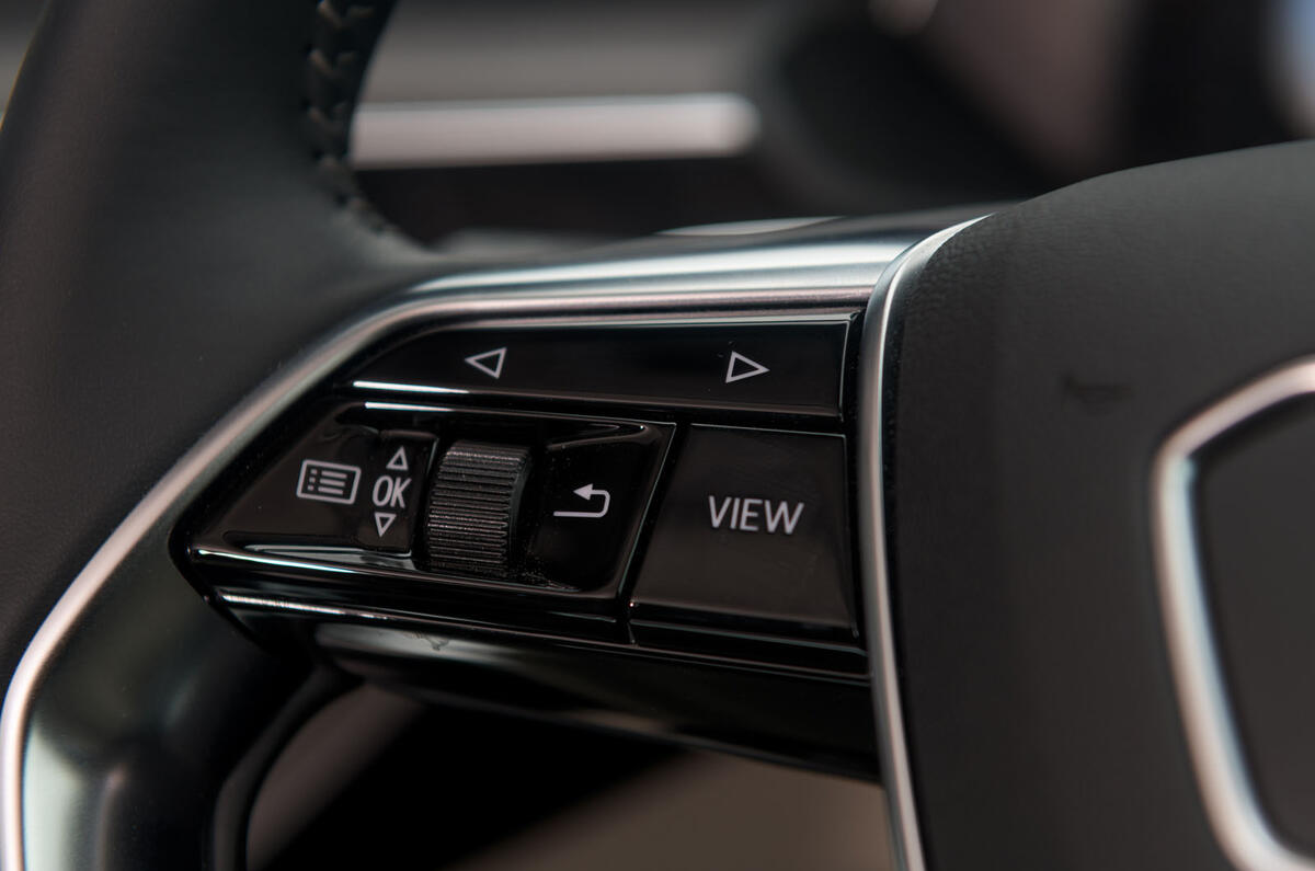 Audi E-tron 55 Quattro 2019 road test review - steering wheel buttons