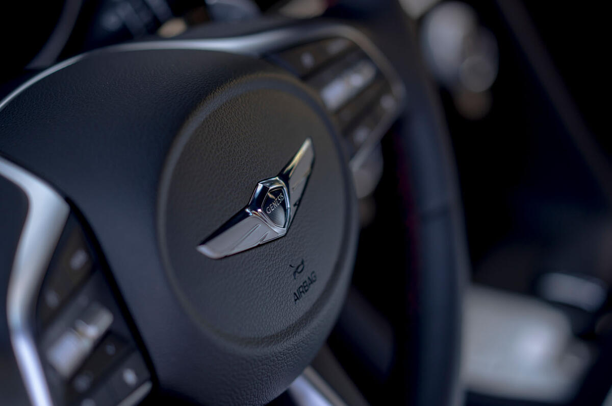 9 Genesis G70 Shooting brake 2021 first drive review steering wheel