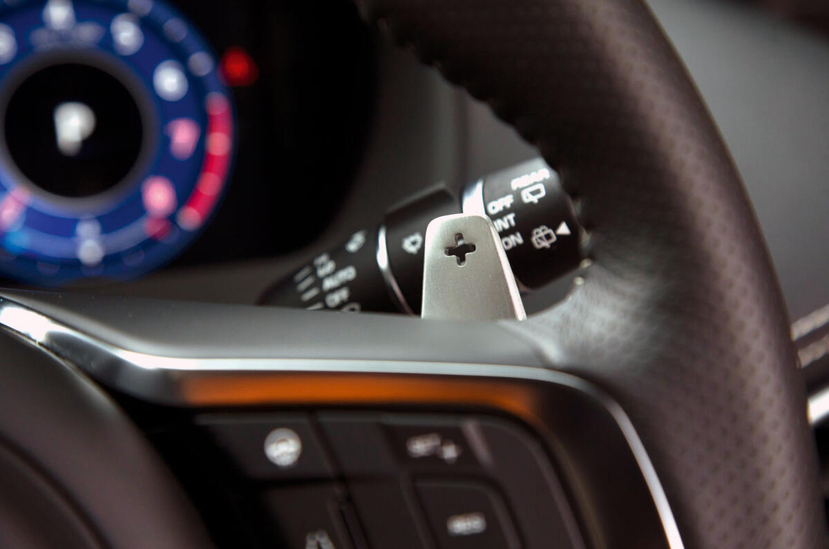 Jaguar F-Pace SVR 2019 road test review - paddle shifters