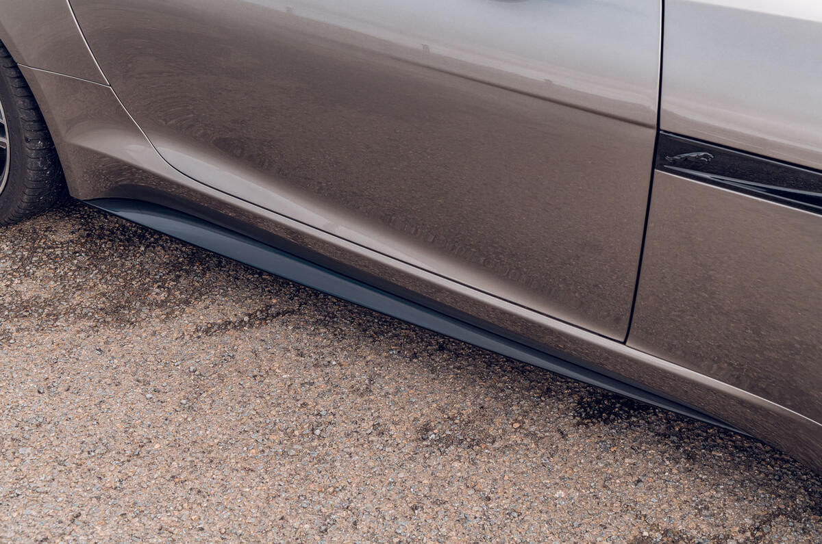 Jaguar F-Type 2020 road test review - side skirts