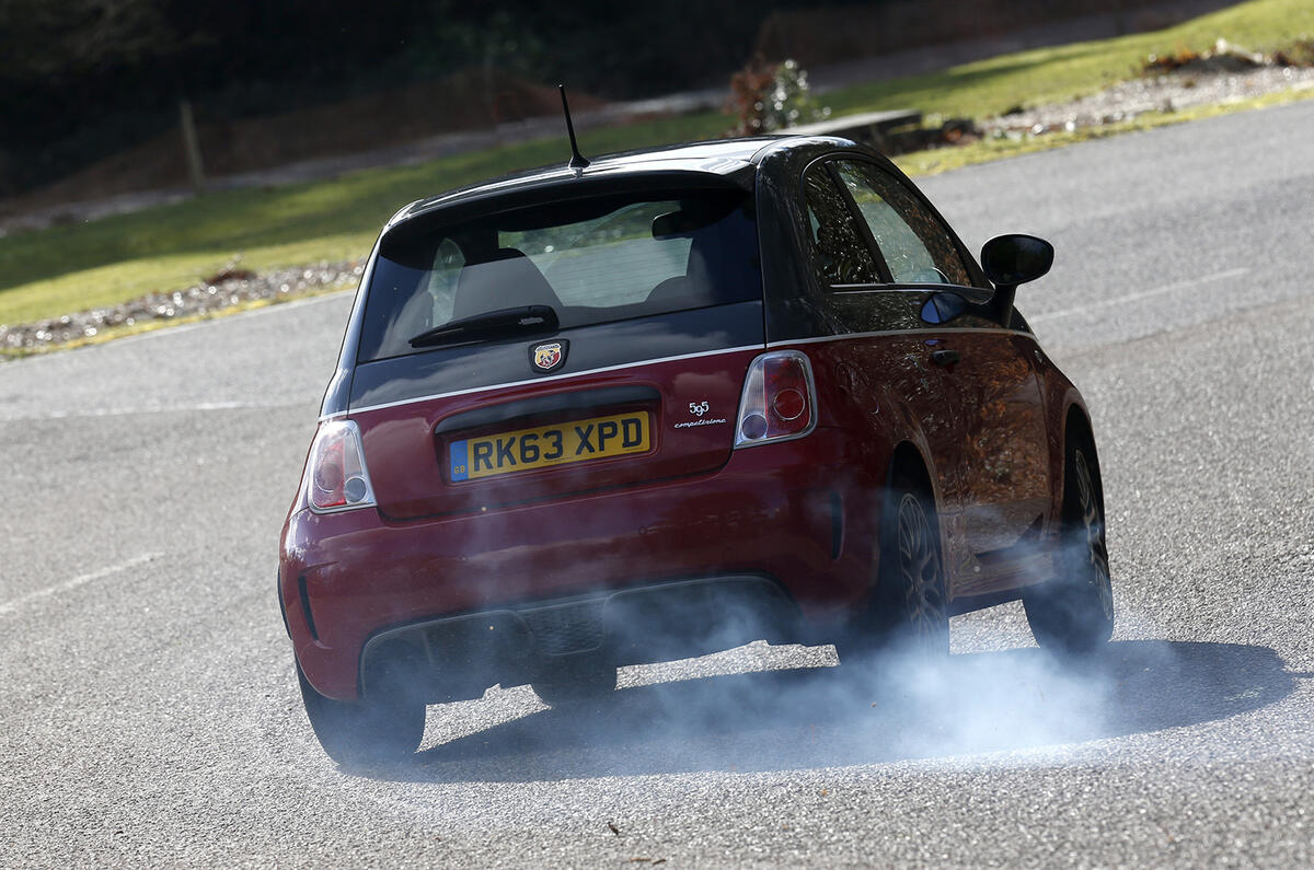 Abarth 595 rear cornering