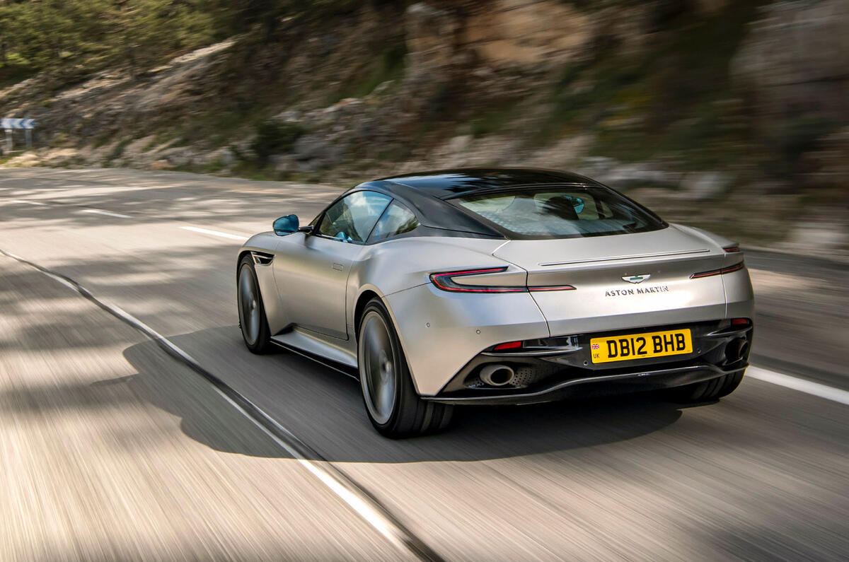 aston martin db12 review 2023 03 tracking rear