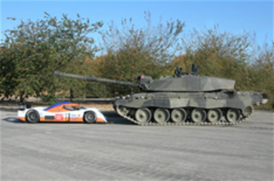 Aston Martin LMP1 meets a tank