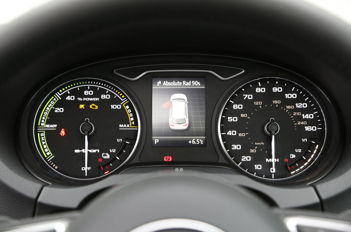 Audi A3 e-tron instrument cluster