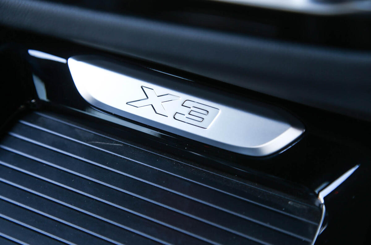 BMW X3 interior badging