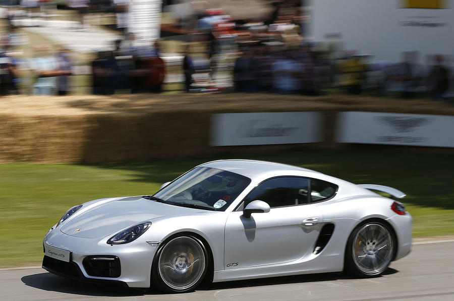 Slinging Porsche&#039;s new Cayman GTS up the hill at Goodwood