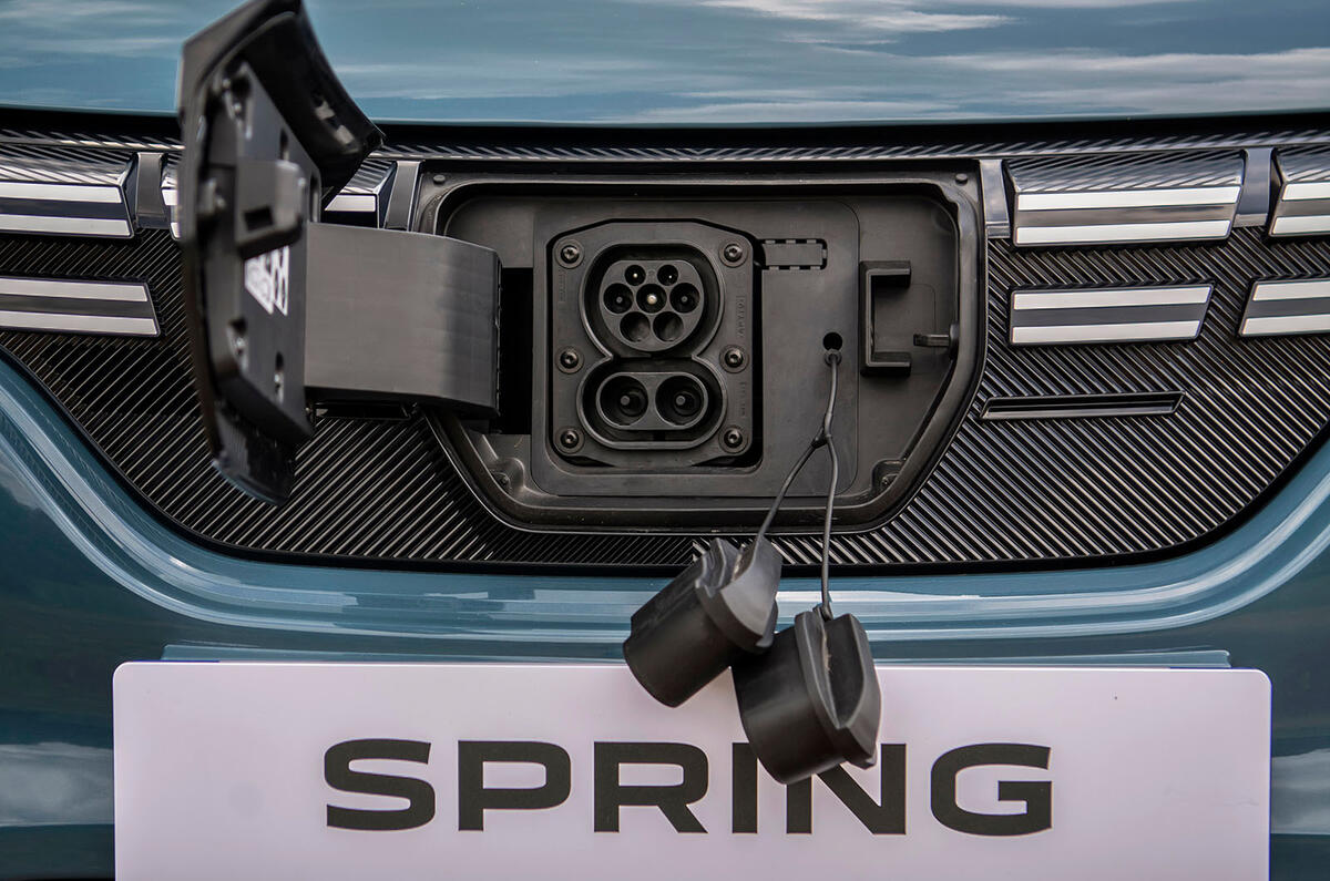 dacia spring electric review 202315 chargin port