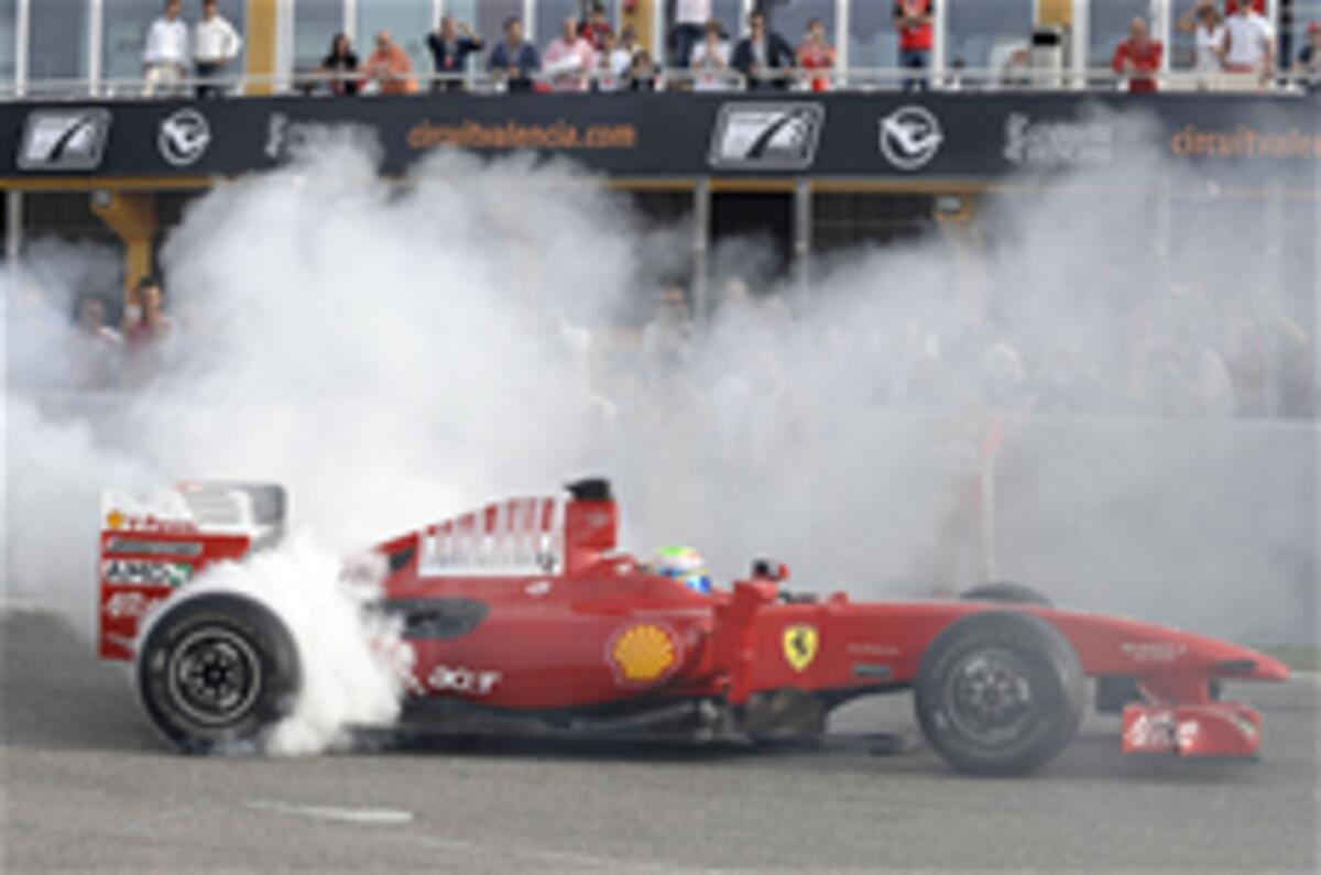 Massa drives 2009 Ferrari F1 car