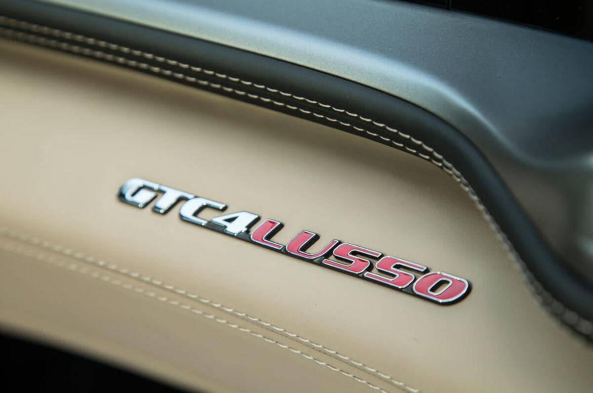 Ferrari GTC4 Lusso interior badging