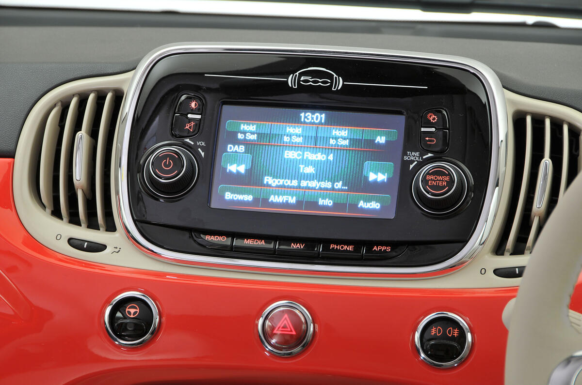 Fiat 500 Uconnect infotainment system