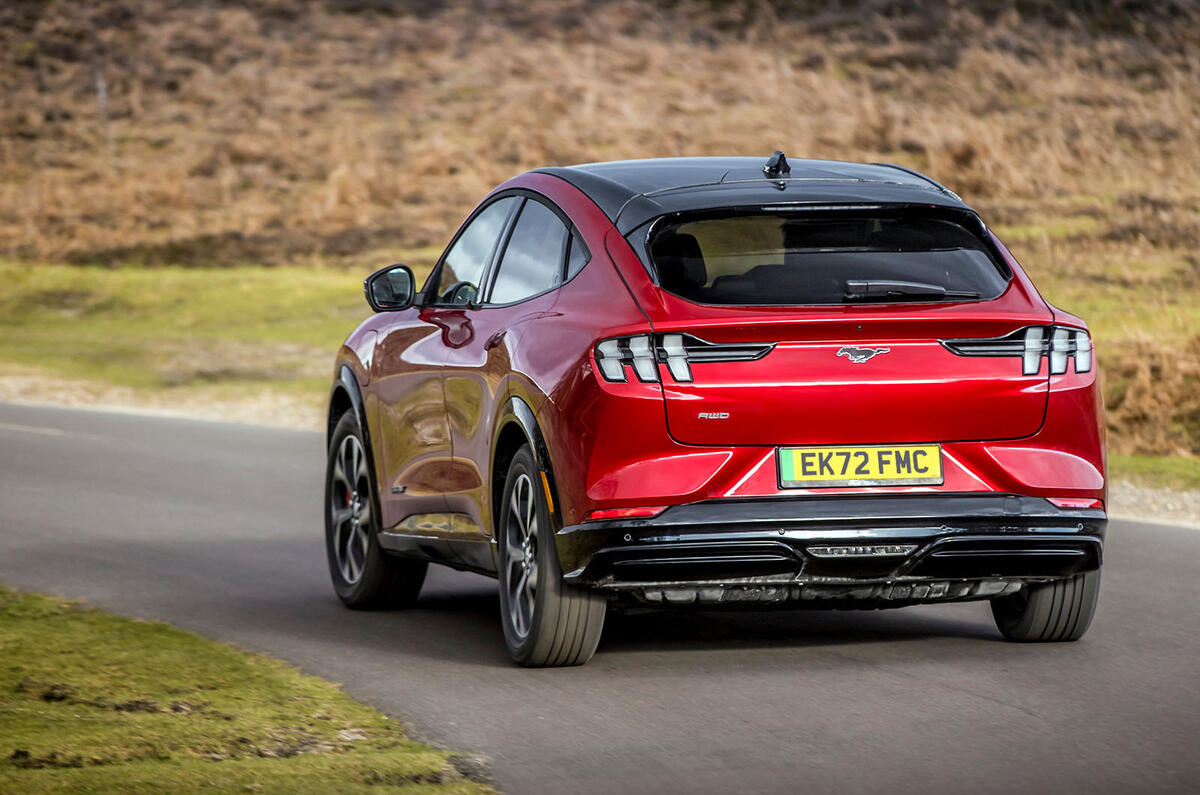 ford mustang mach e 2023 review  05 rear cornering