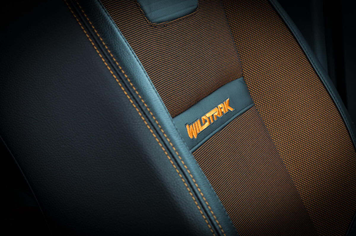 Ford Ranger Wildtrak interior stitching