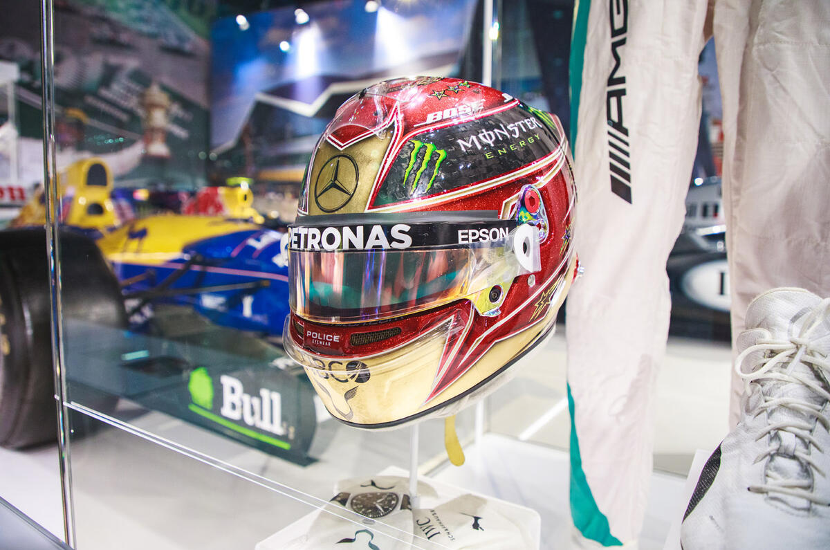 Silverstone museum Lewis Hamilton helmet