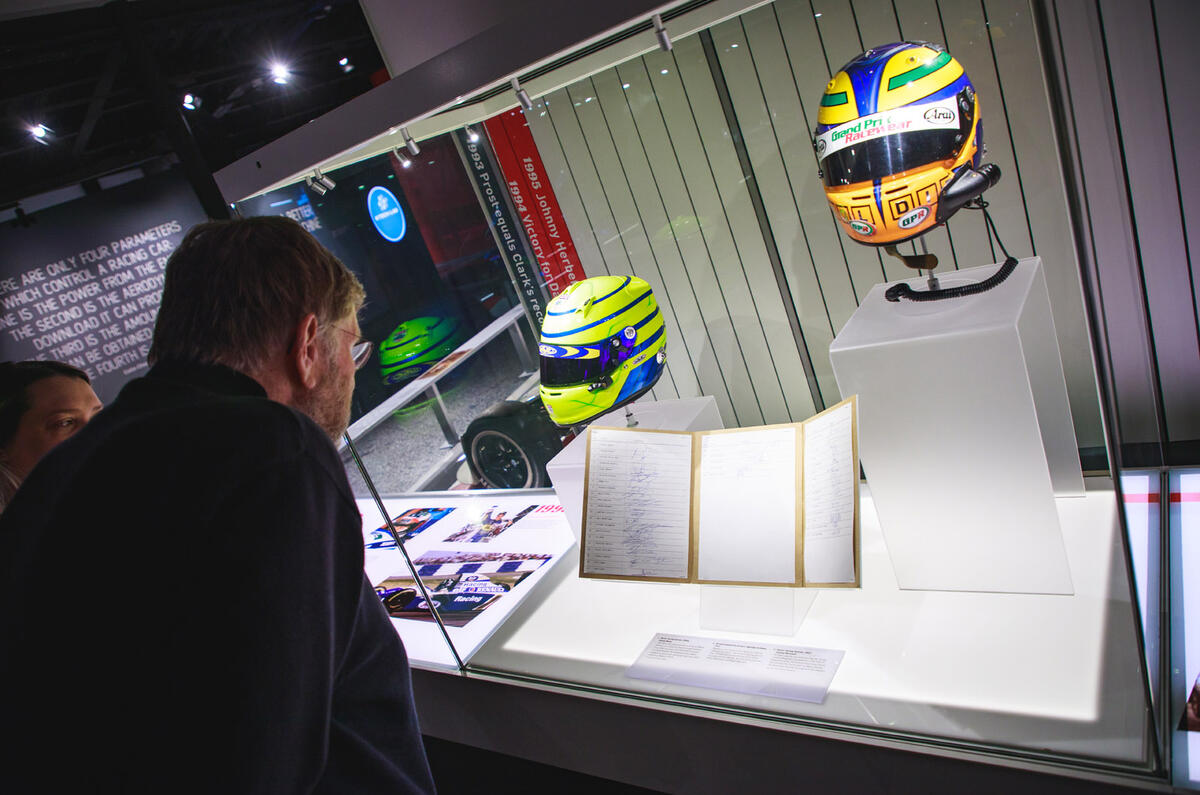 Silverstone museum race driver helmets