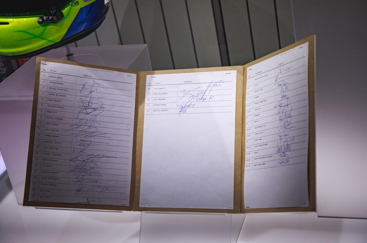 Silverstone museum signature book