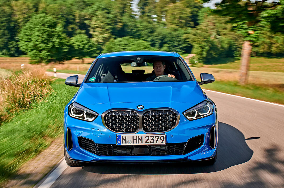 BMW 1 Series M135i 2019 first drive review - otr nose