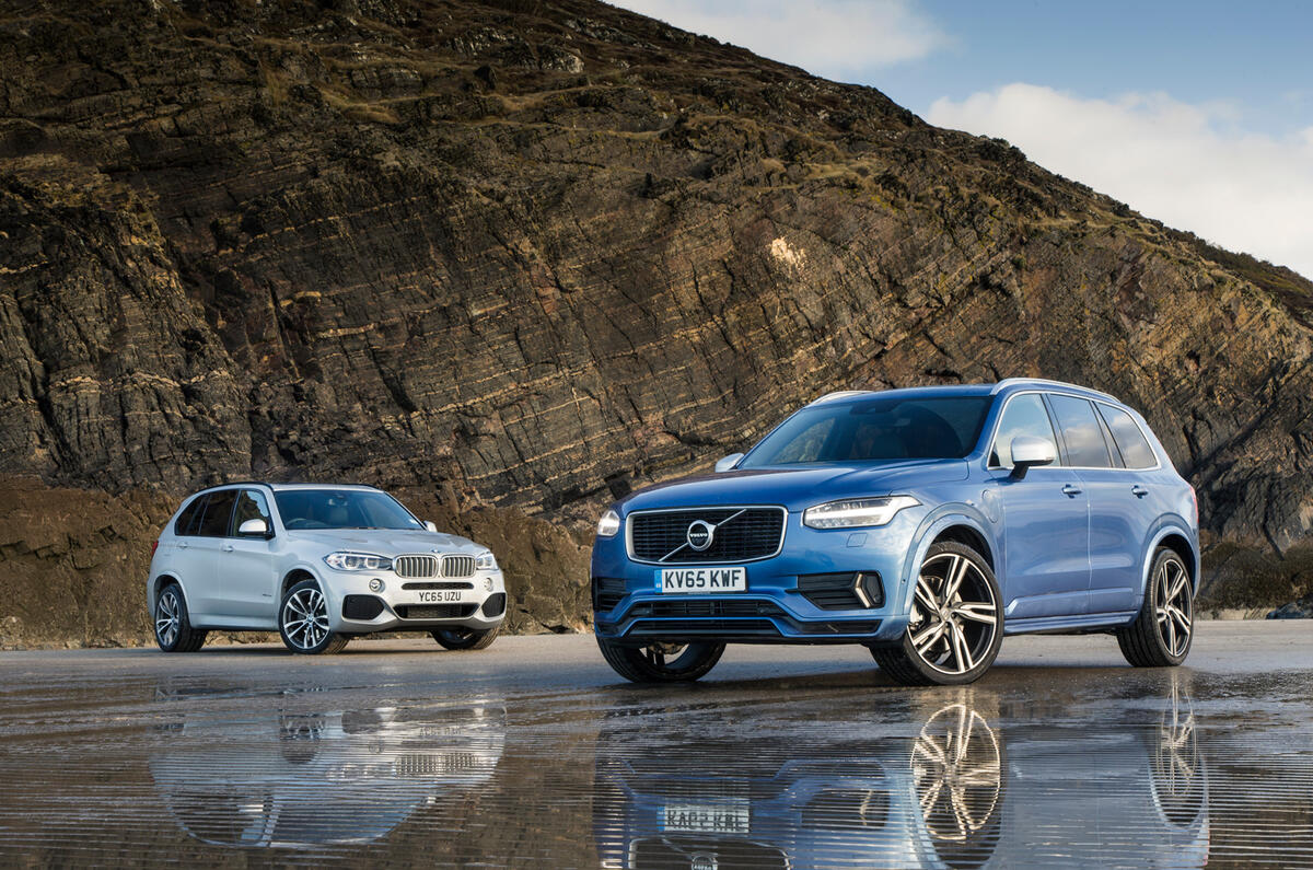 Volvo XC90 T8 versus BMW X5 xDrive40e twin test Autocar