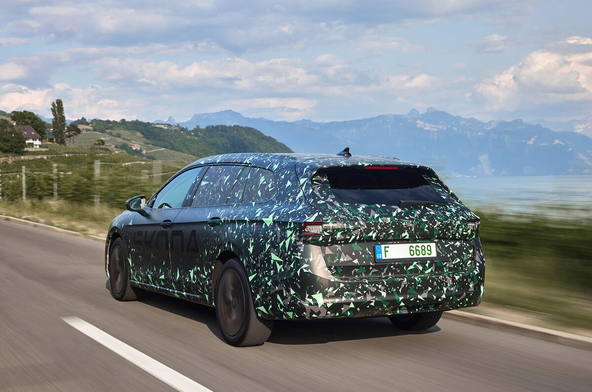 02 Skoda Superb estate prototype FD 2023 rear driving