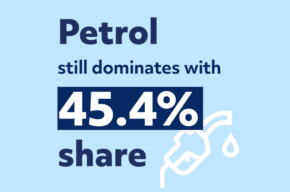 Petrol still dominates with 45.3% market share infographic 