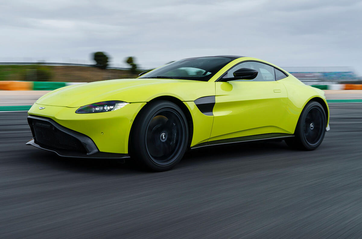 Aston Martin Vantage on the track front
