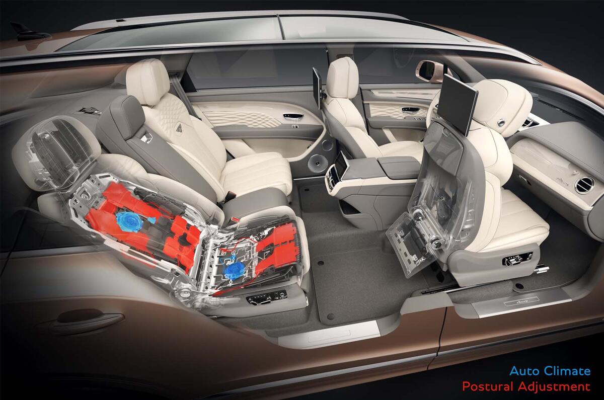 رندر مشخصات صندلی هواپیمای بنتلی