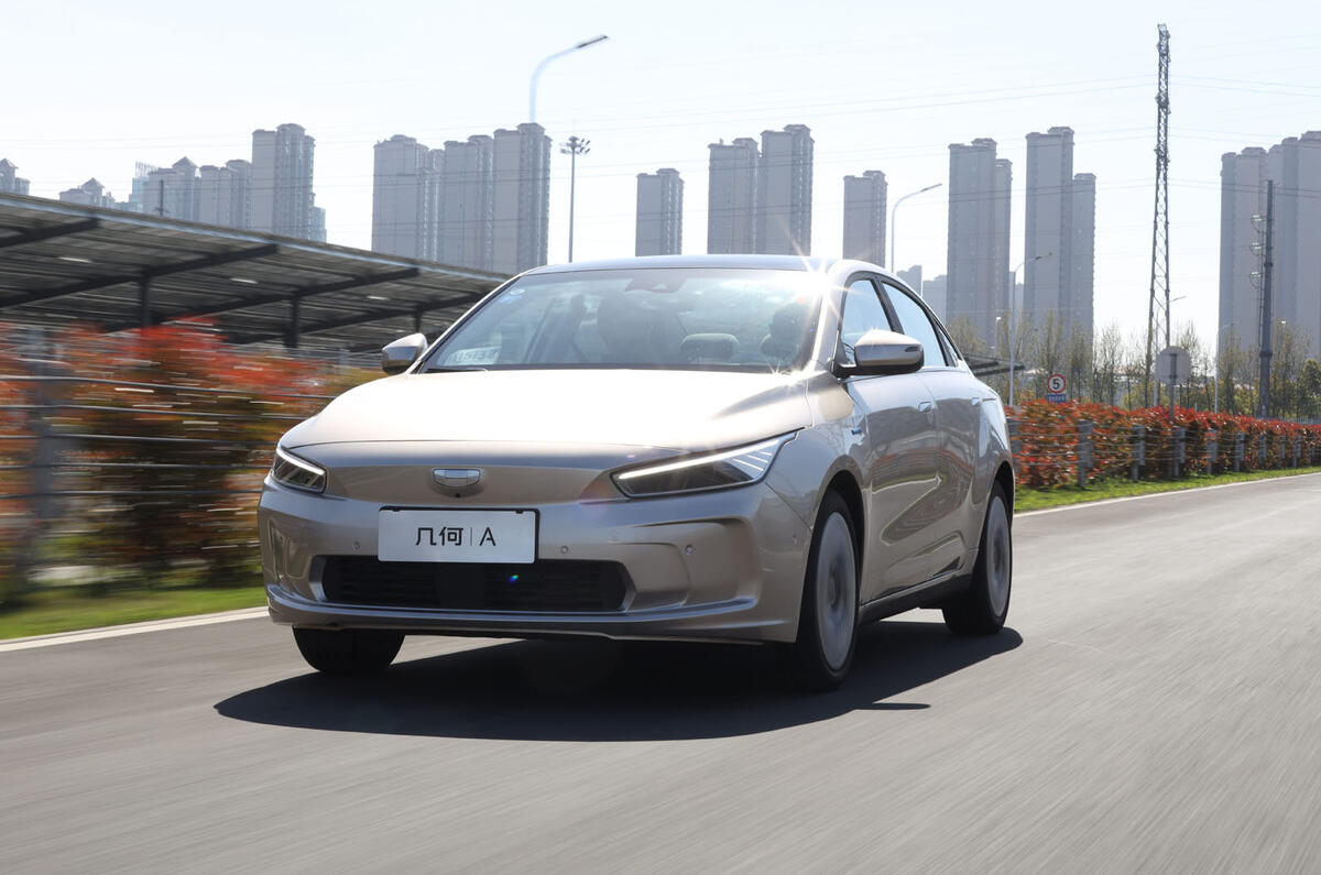 Geely Geometry A 2019 prototype drive - hero front