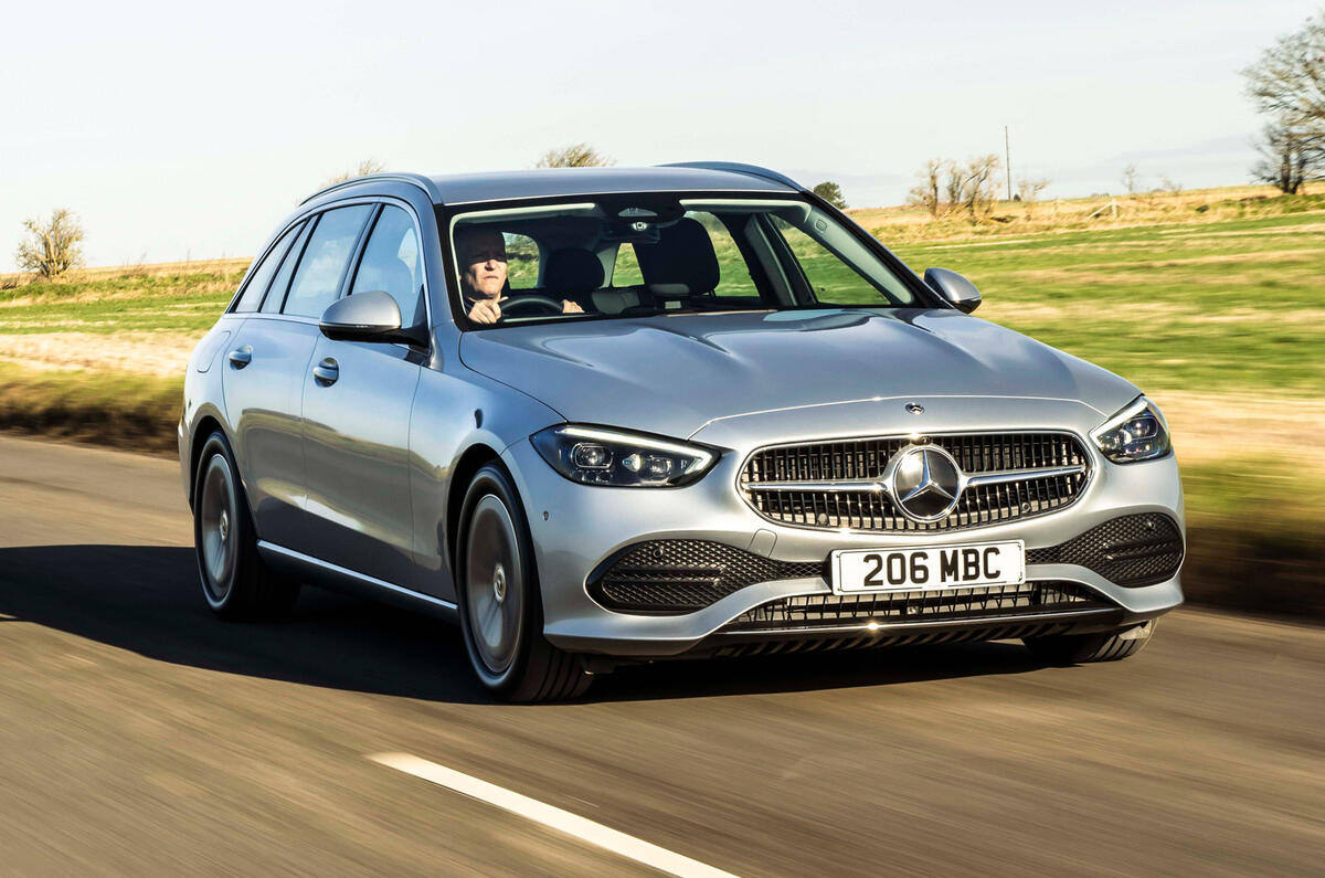 1 Mercedes C Class Estate 220d 2022 UK review tracking front