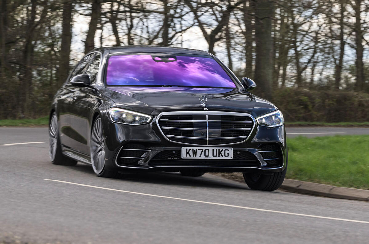 1 Mercedes S Class S400d 2021 UK FD hero front