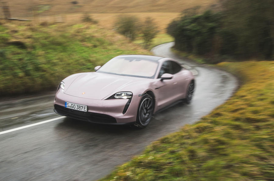 1 Porsche Taycan RWD 2021 UK first drive review hero front