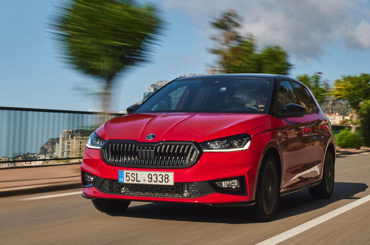 Skoda Fabia Monte Carlo front three quarter action