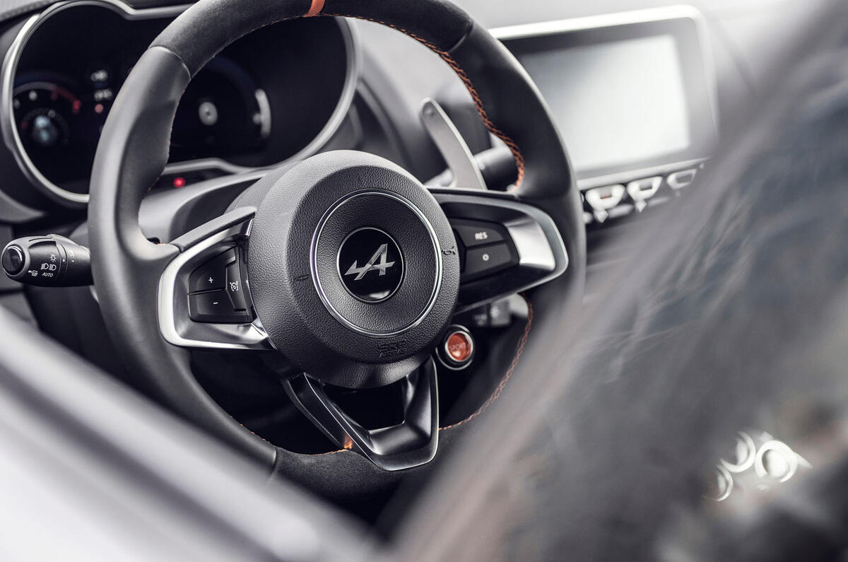 Alpine A110S 2019 first drive review - steering wheel