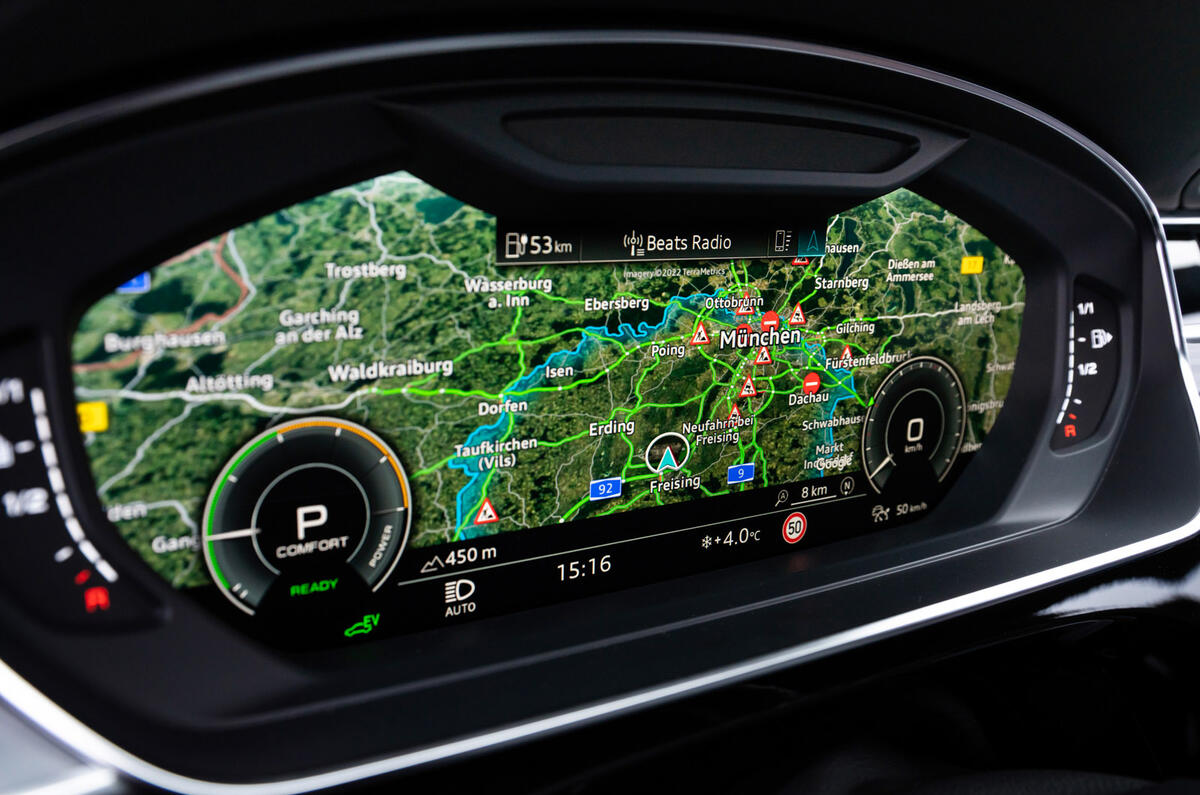 10 Audi A8 TFSIe 2022 first drive review virtual cockpit