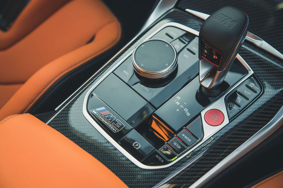 10 BMW M3 xDrive 2021 UK first drive review centre console