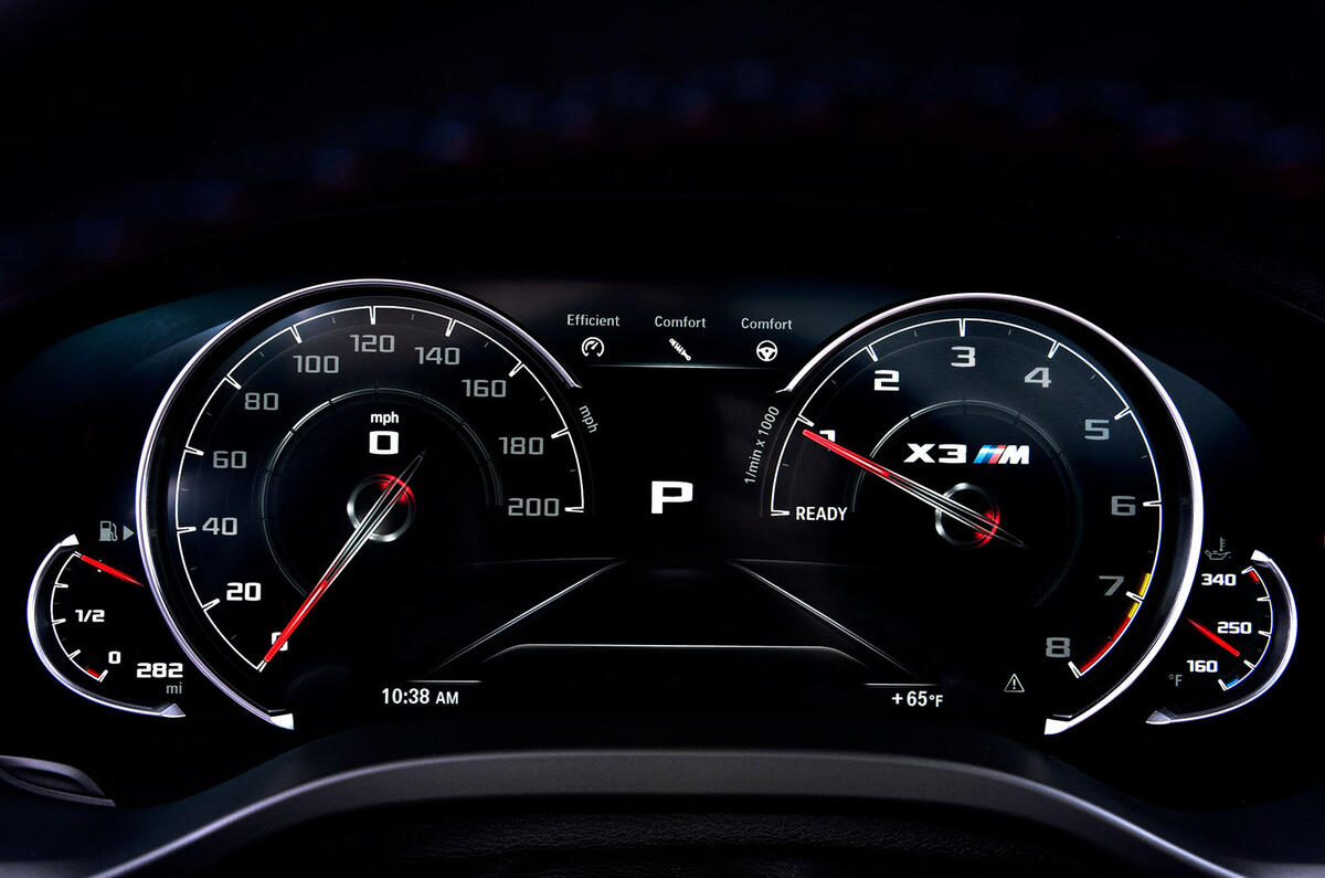 BMW X3 M Competition 2019 first drive review - instruments