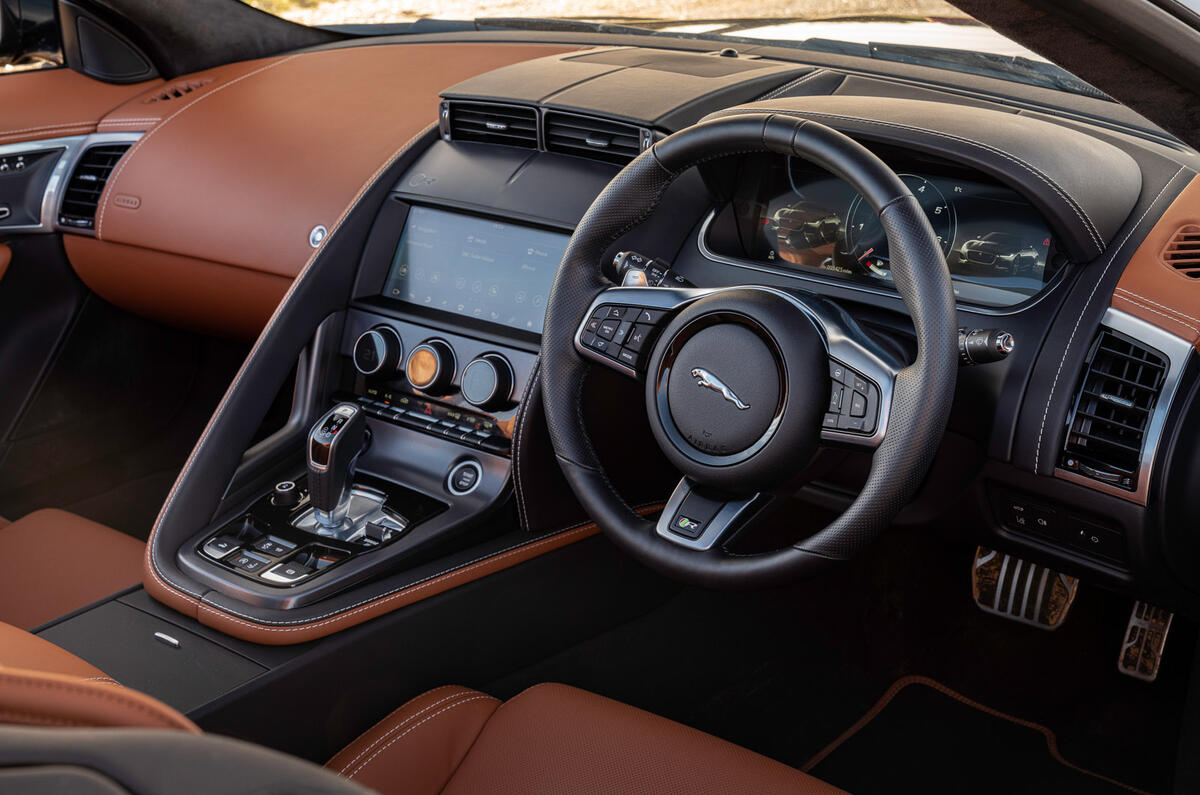 10 Jaguar F Type P450 Convertible 2022 UK first drive review dashboard
