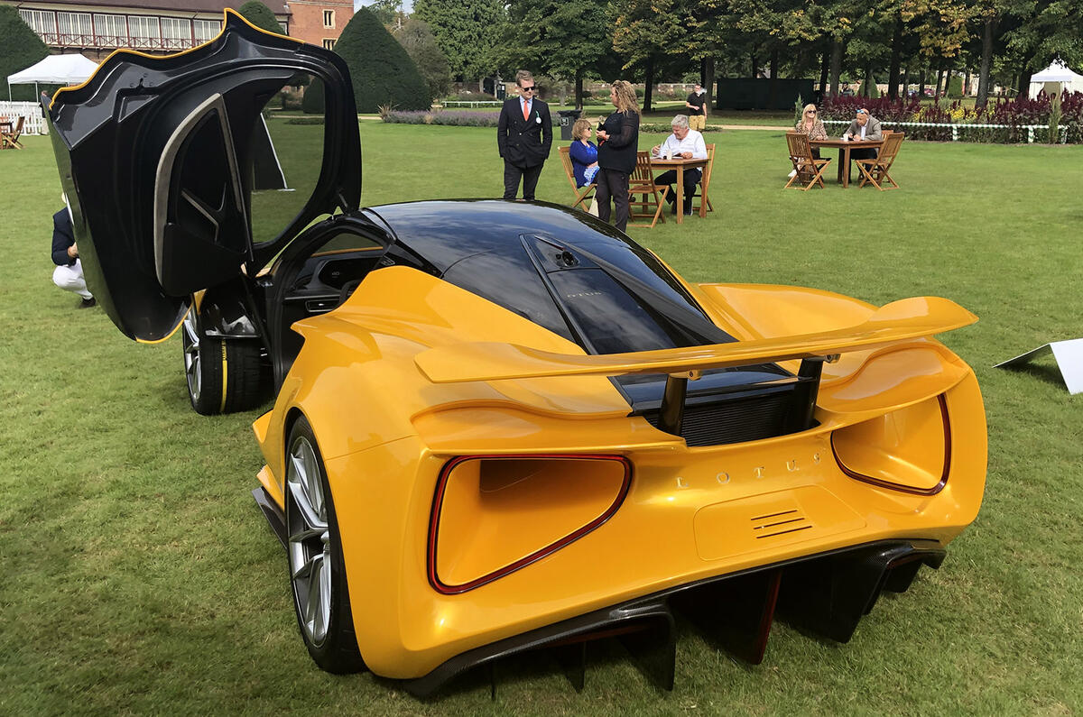 2020 Lotus Evija at Concours of Elegance - rear