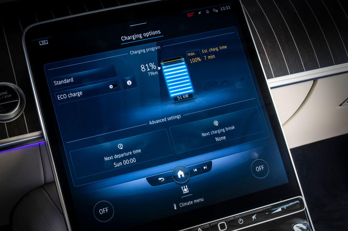 Mercedes-Benz S Class S580e 2020 first drive review - touchscreen