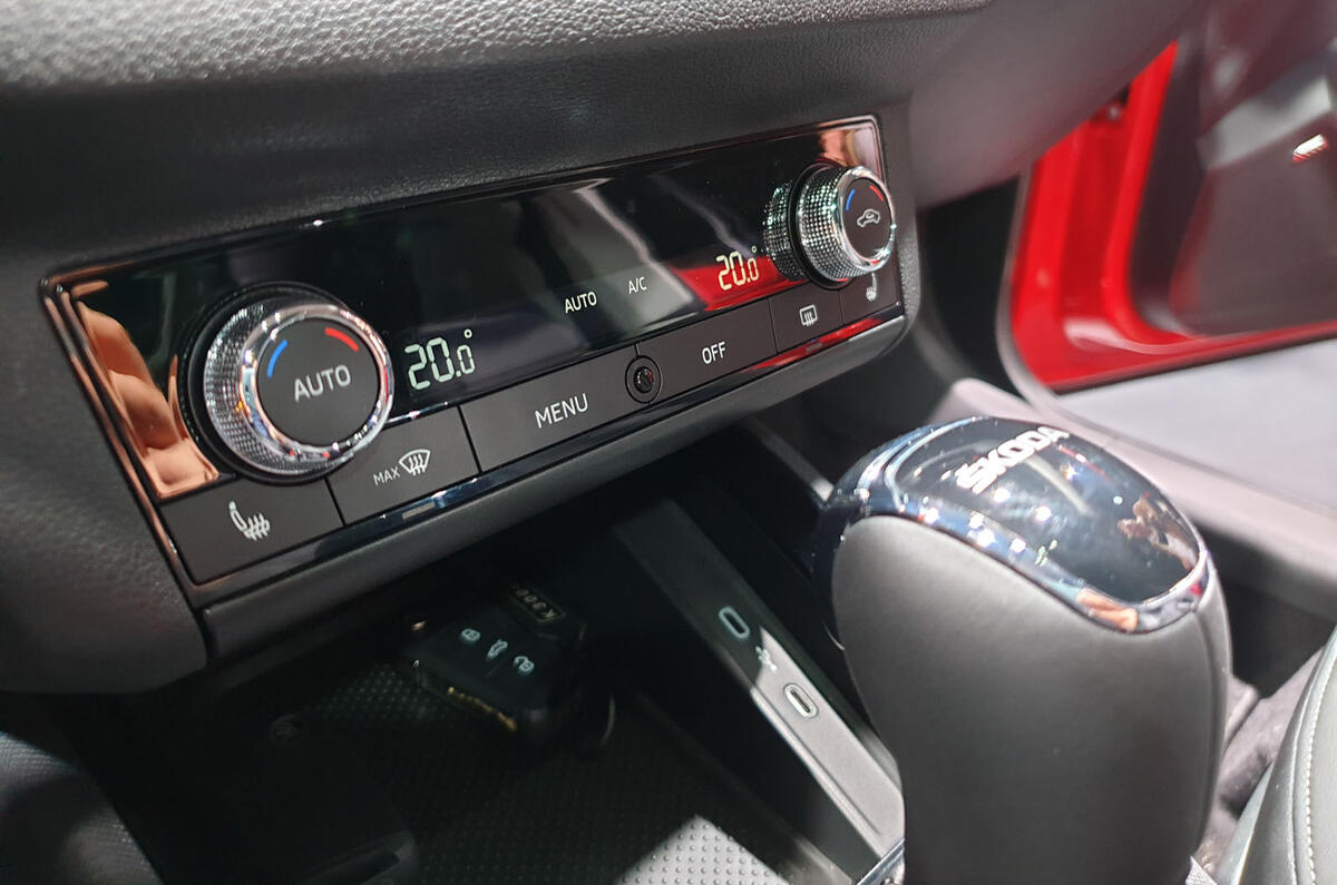 Skoda Scala official reveal stage climate controls