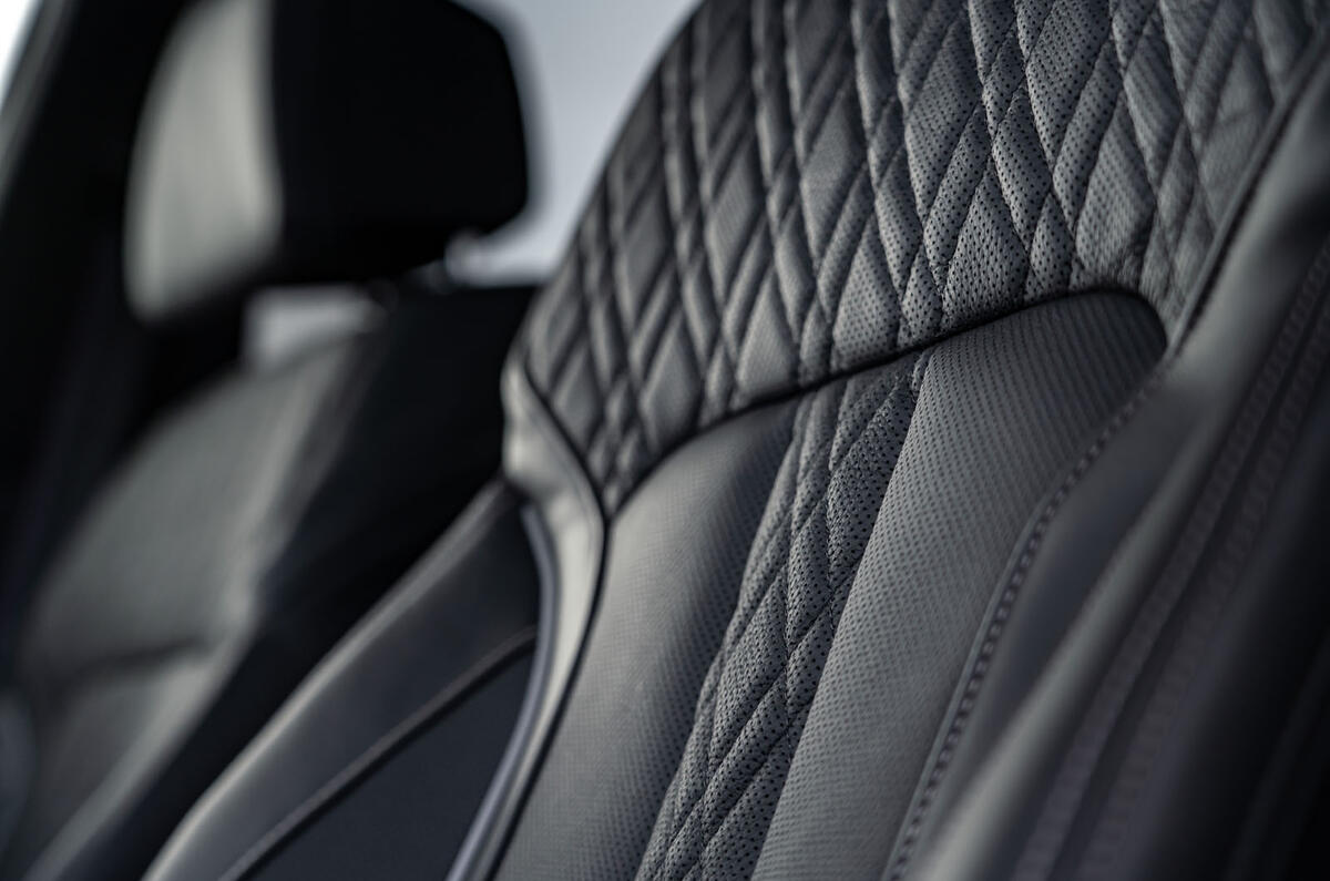 BMW 5 Series M550i 2020 UK first drive - seat details