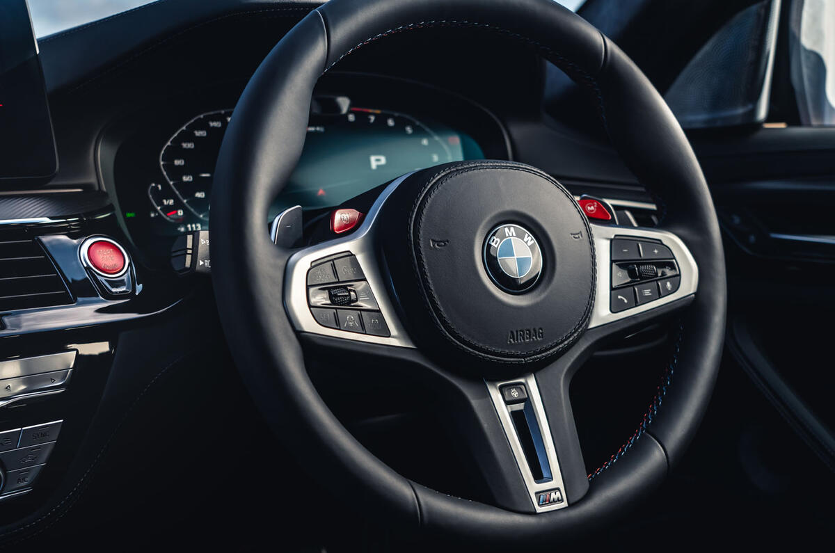 BMW M5 Competition 2020 UK first drive review - steering wheel
