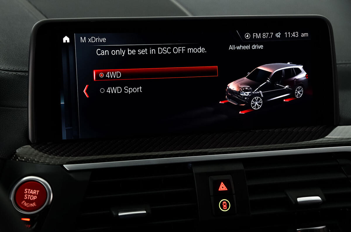 BMW X3 M Competition 2019 first drive review - infotainment