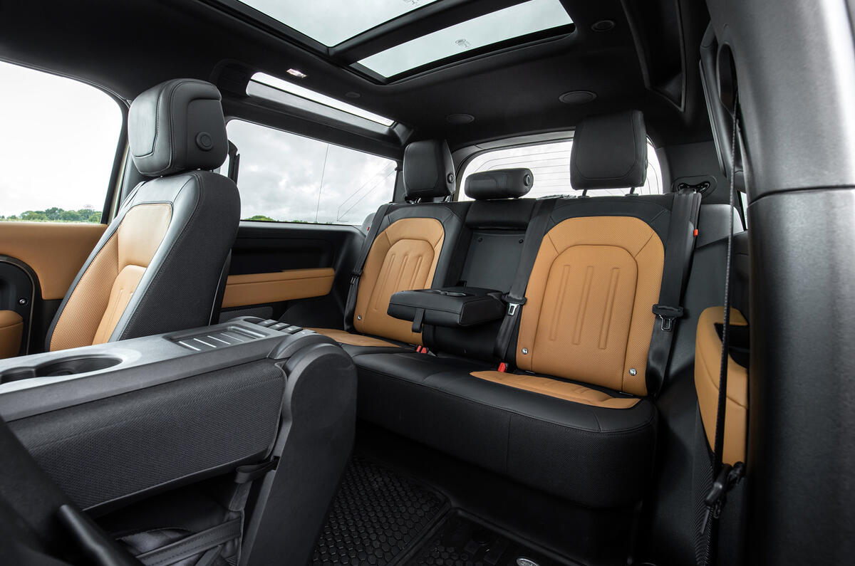 Land Rover Defender 90 P400 X 2020 UK first drive review - rear seats