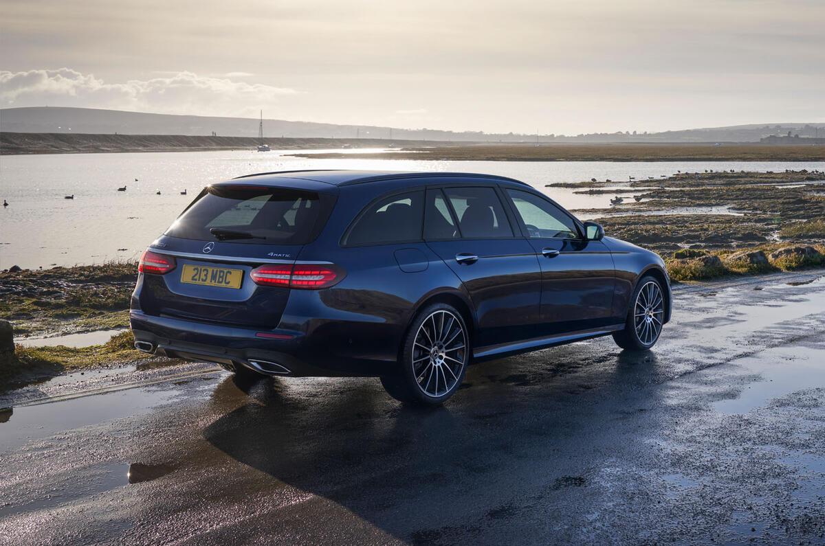 11 Mercedes Benz E Class 400d Estate 2021 UK first drive review static rear