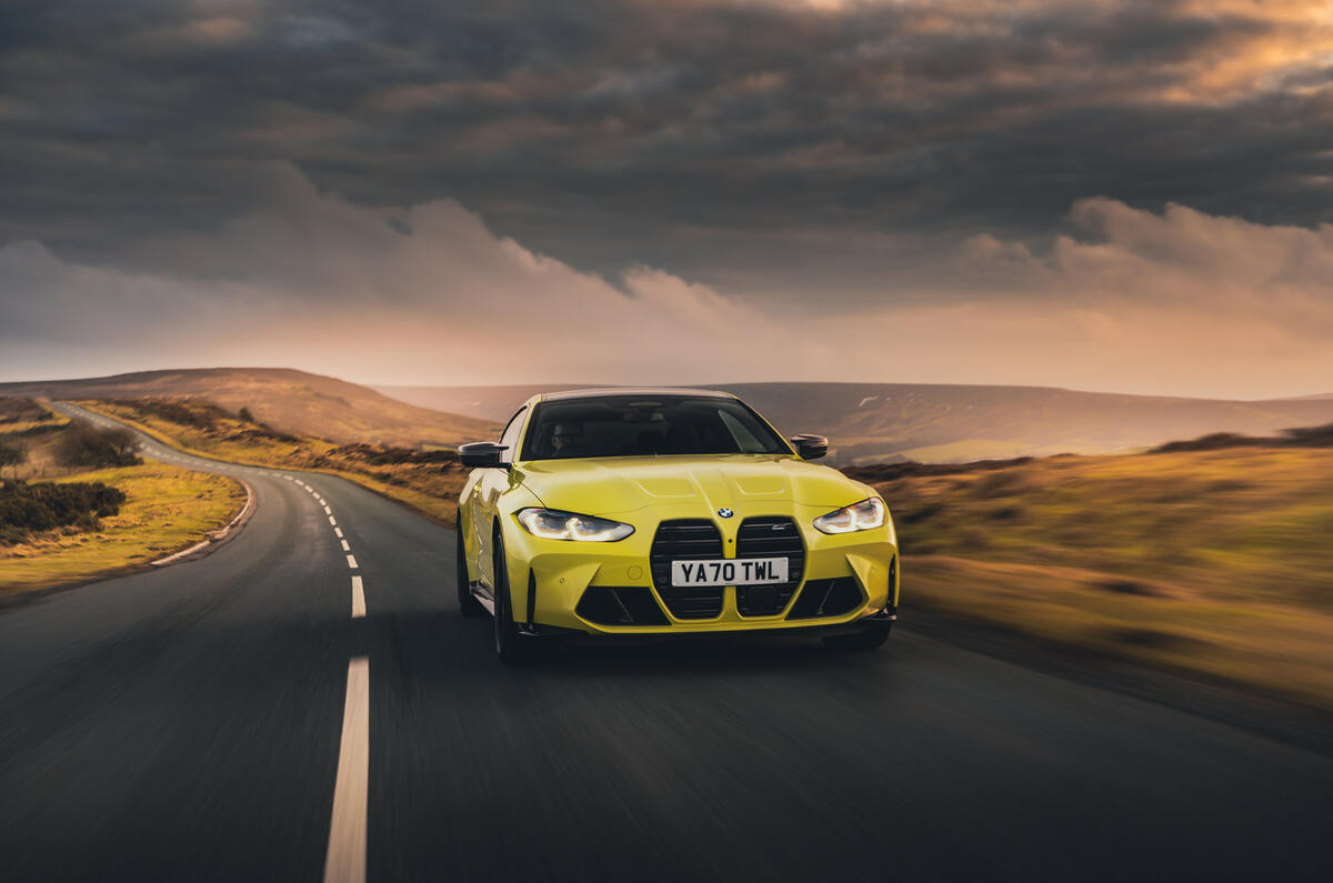 12 BMW M4 2021 UK first drive review on road front