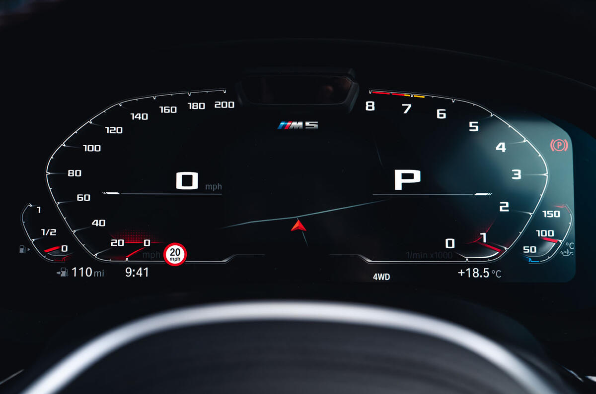 BMW M5 Competition 2020 UK first drive review - instruments