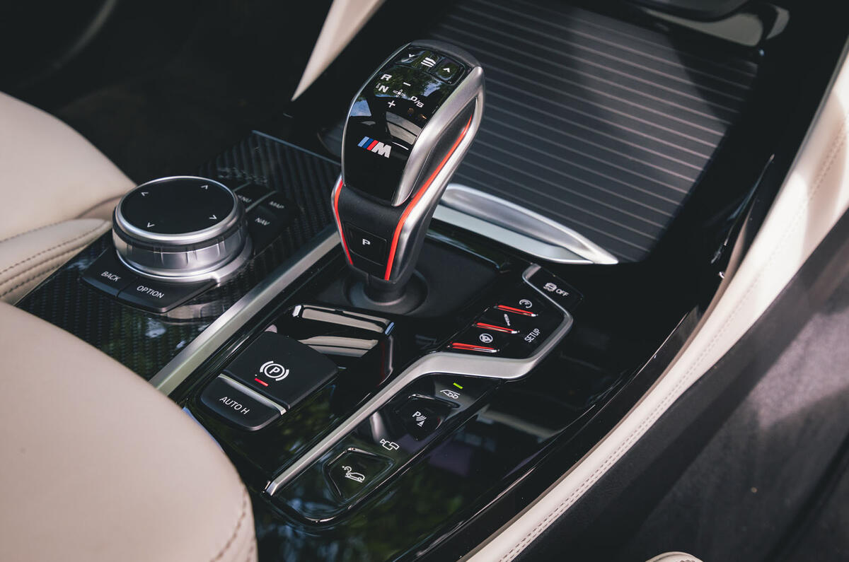 BMW X3 M Competition 2019 UK first drive review - gearstick