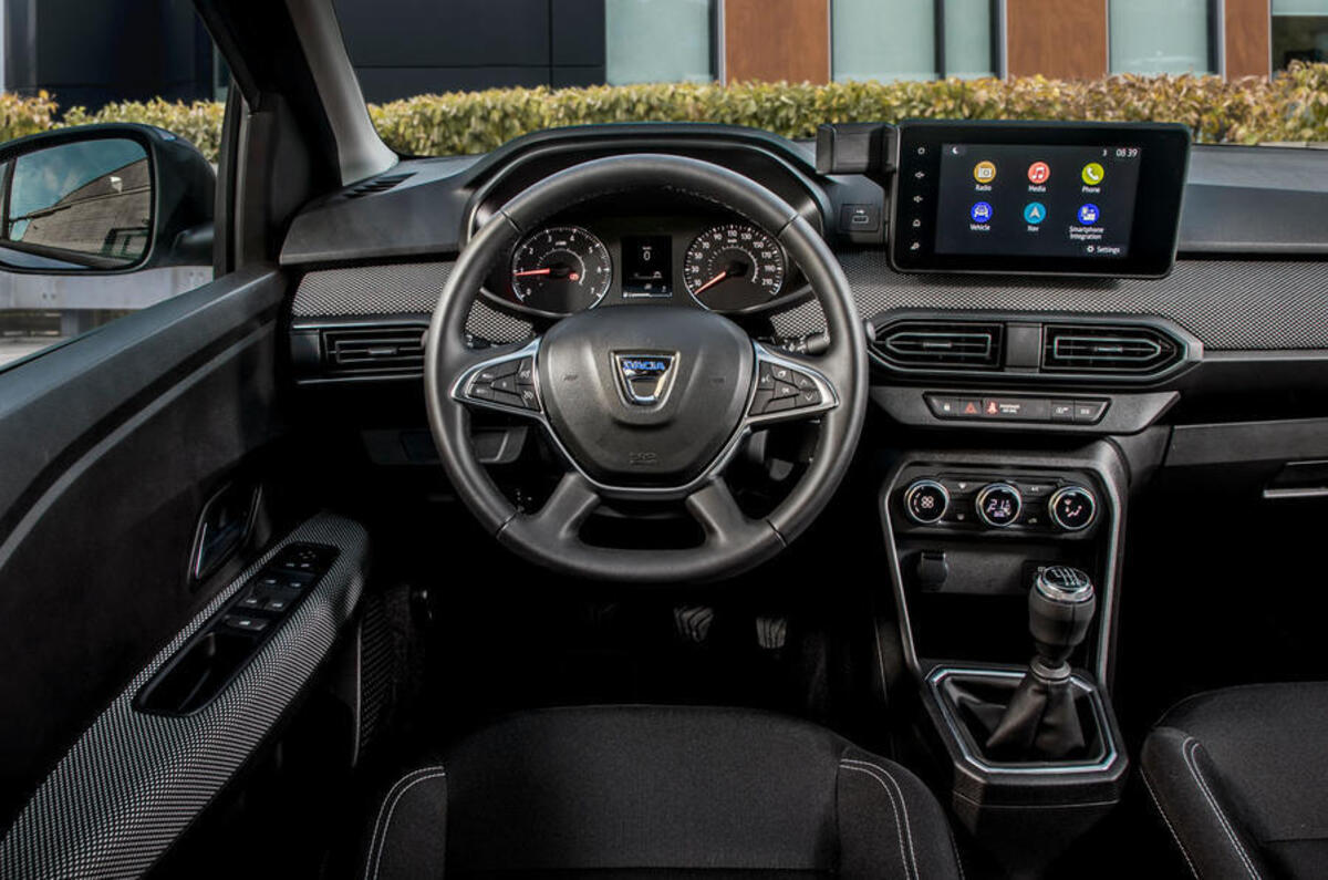 12 dacia sandero tce 90 2021 uk first drive review steering wheel