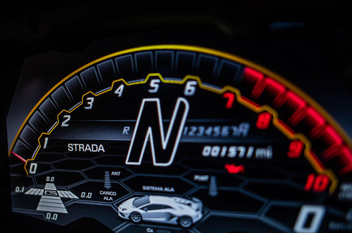 Lamborghini Aventador SVJ 2018 UK first drive review - instruments