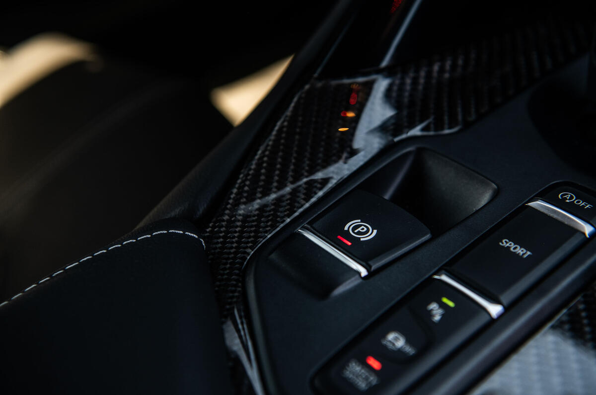 Toyota GR Supra 2019 first drive review - parking brake